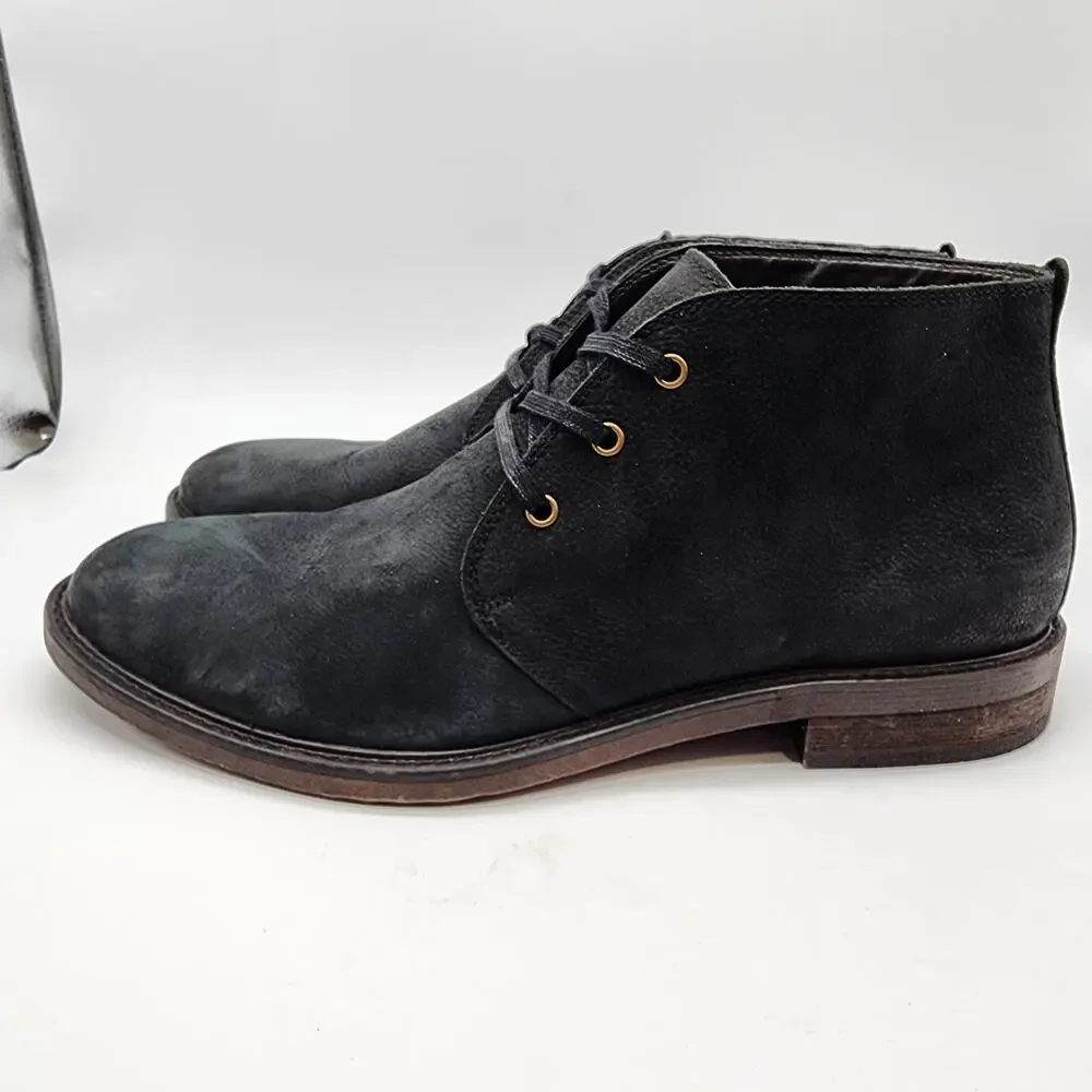 Aston Grey Khanov Chukka‎ Boots Men's 11 Black Leather Lace-up